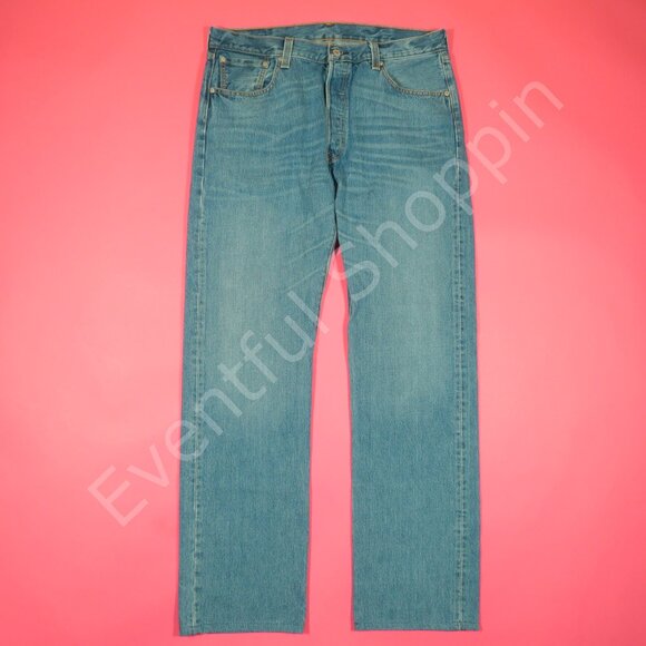 Vintage Levis 501 Jeans Mens 35 Blue Original Straight Denim 90s - Picture 2 of 8
